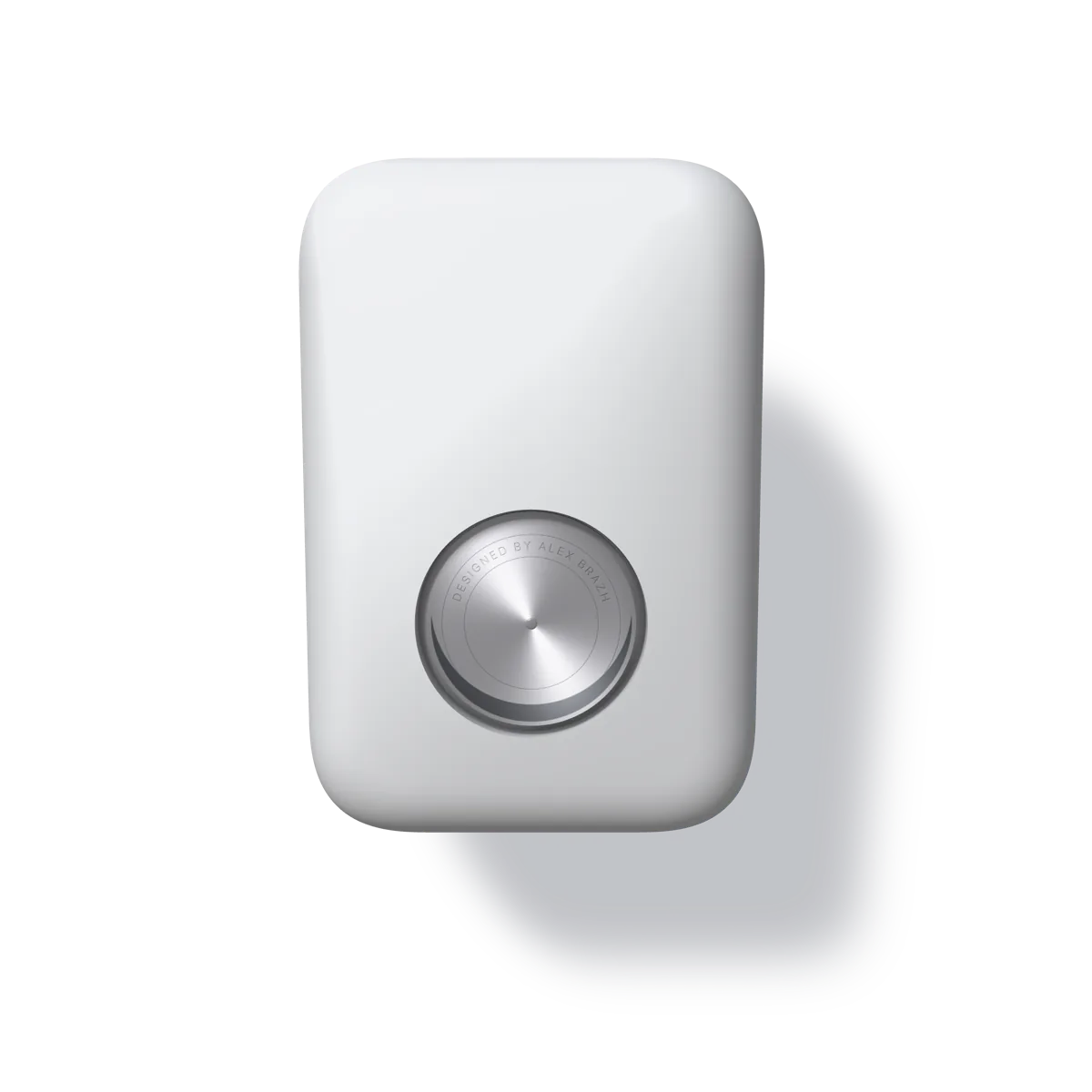 The back of the counter with the disk hanging level, its engraving reading upright